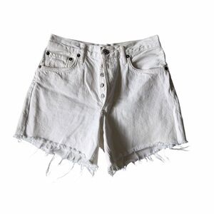 AGOLDE Reese White Frayed Hem Women's Denim Shorts sz 25